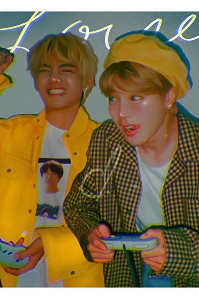 Universal Polaroid - Bts Jimin & V Table Wooden Poster Decorative Code1785