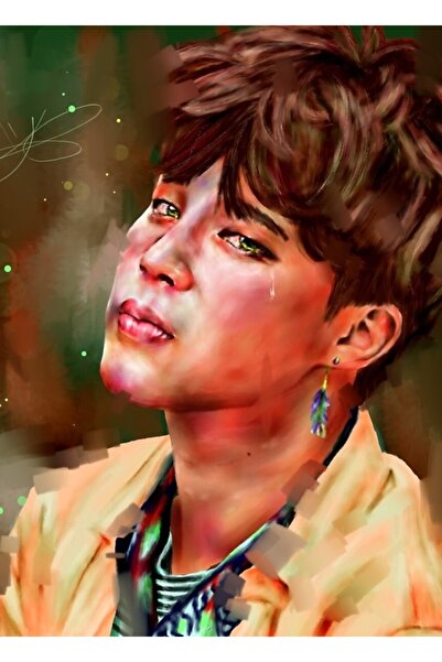 Universal Poster decorativ din lemn cu pictură Jimin Tear Bts Cod3244