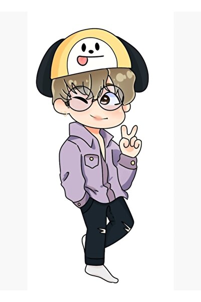 Universal Jimin Bts - Poster decorativ din lemn cu desene animate Cod2371