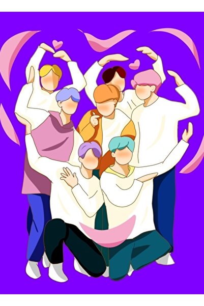 Universal Bts Bangtan Ilustrație estetică Artă digitală Pictură Poster din le...