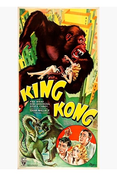 Universal Reprodukcija vintage postera, film King Kong, drveni poster, dekora...