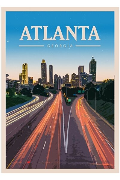 Universal Descoperă Atlanta Tablo Ahşap Poster Decorative, un poster decorati...