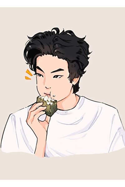 Universal Bts Seokjin Ve Üçgen Kimbap Tablo Ahşap Poster Dekoratif Kod1466