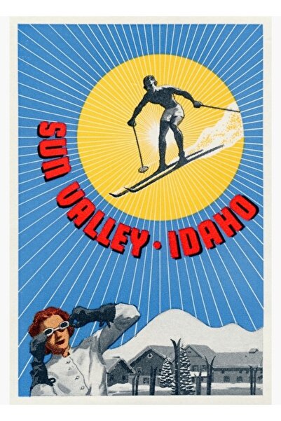 Universal 1940S Sun Valley Idaho Painting Wooden Poster Decorative