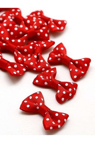 E Elmas Mini Bow Tie Bow Ribbon Red (3.5cm-25pcs)
