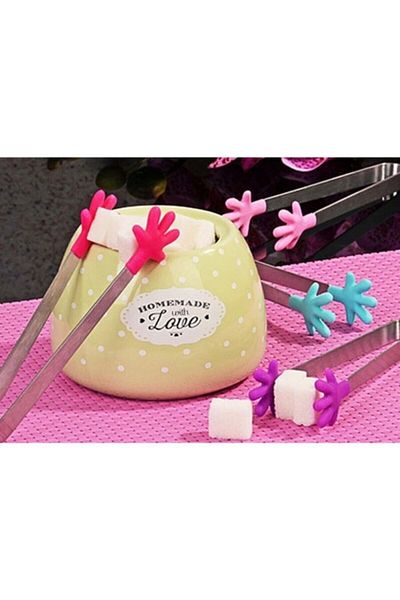 Bifirsat Home Office Type Tea Sugar Tongs Silicone Hand-Shaped Sugar Tongs