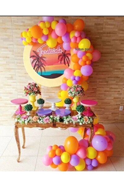 LOTUS PARTY 60 Pieces - Beach Party Themed - Metallic Purple - Pink - Yellow ...