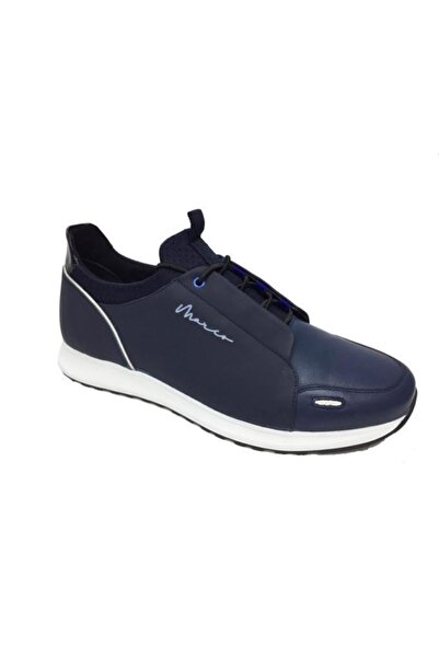 MARCOMEN Lacivert Hakiki Deri Erkek Günlük Sneaker Casual Ayakkabı - 15411