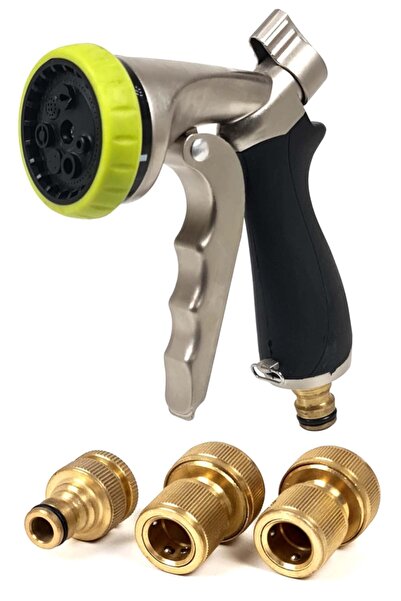 Binbirreyon Plus Pirinç Gövde 7 Fonksiyonlu Sulama Spreyi Ve 3/4 Hortum Bağla...