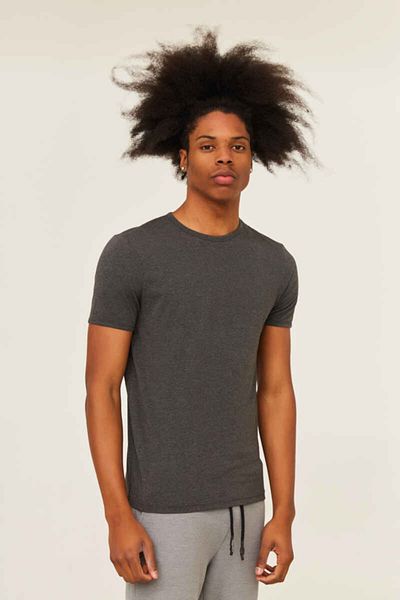 Cazador Τζαζ 4618 Stn. Ανδρικό μπλουζάκι Crew Neck Lycra Plain Anthracite
