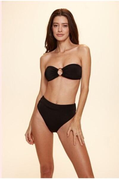 No Gossip Kadın Siyah Angela Yüksek Bel Bikini Tek Alt