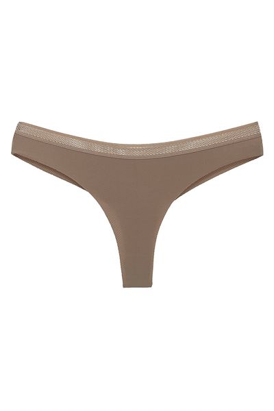 HNX Καφέ Micro Fabric Special Honeycomb Elastic Brazilian String Γυναικεία κιλότα