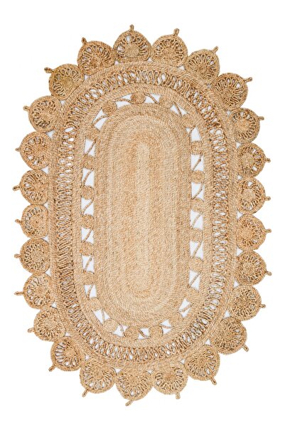 Eko Halı Solo Ca-109 Natural Xw Oval El Dokuma Naturel Jüt Hasır Halı