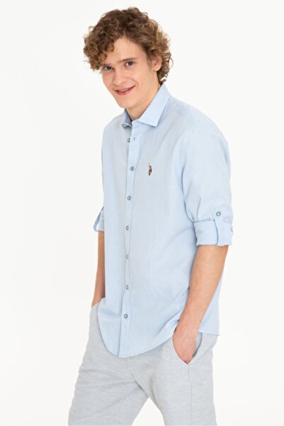 U.S. Polo Assn. Ανδρικό μπλε πουκάμισο