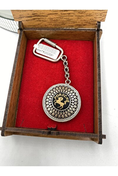 NikaŞ Porsche Işlemeli Şık Tasarımlı 925 Ayar Orijinal Gümüş Telkari Anahtarlık