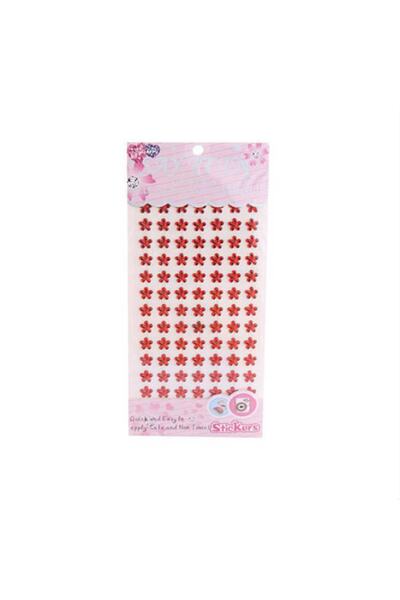 Armada 84 bucăți de piatră decorativă autoadezivă în formă de floare, roșu