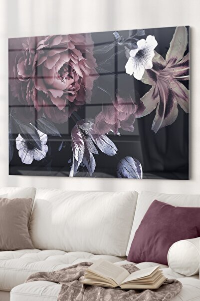 Olinpa Şakayık Çiçek| Çiçek Temalı Cam Tablo | 50x70 Cm