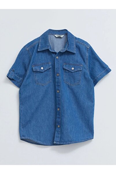 LC Waikiki Cămașă de jeans pentru băiat cu mânecă scurtă de bază