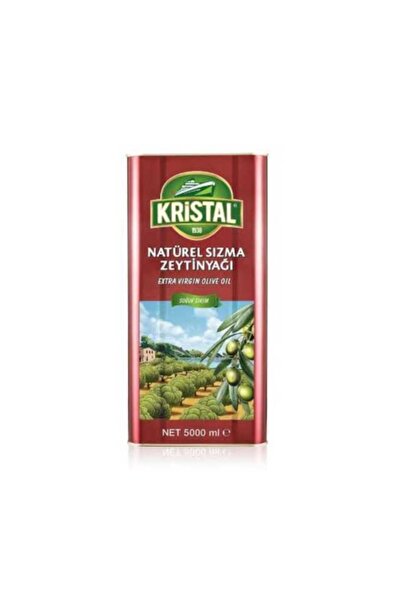 Kristal Soğuk Sıkım Natürel Sızma Zeytinyağı Teneke Kutu 5 Litre Zeytinyağı S...