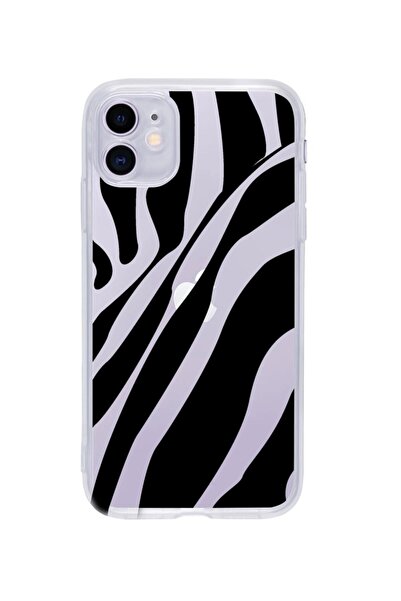 butikcase Iphone 11 Compatible Zebra Pattern Premium Transparent Silicone Case