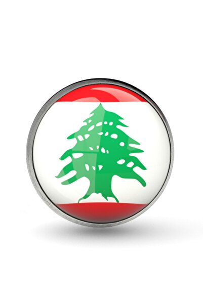 Market66 Lübnan Yaka Rozeti Lebanon Bayrağı Paslanmaz Çelik İğneli Büyüteçli Rozet
