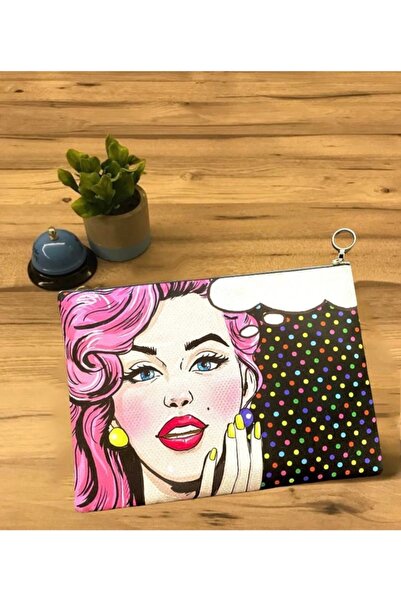 Herşey Nota Geantă portofoliu clutch colorată cu model Popart