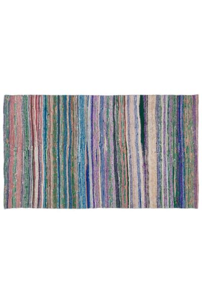 Apex El Dokuması Vintage Yün-pamuk Çizgili Çaput Halı 32199 140 X 242 Cm