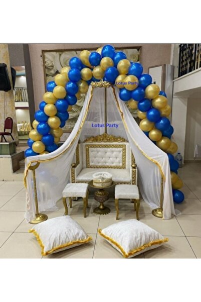 LOTUS PARTY 60 Pieces - Metallic Gold - Navy Blue Balloon Chain Set