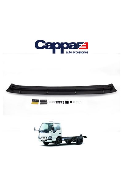 Cappafe Isuzu Nkr Wide - Front Window Sunshade Visor Visor Hat Terek (ABS) Piano Black 2002-2005