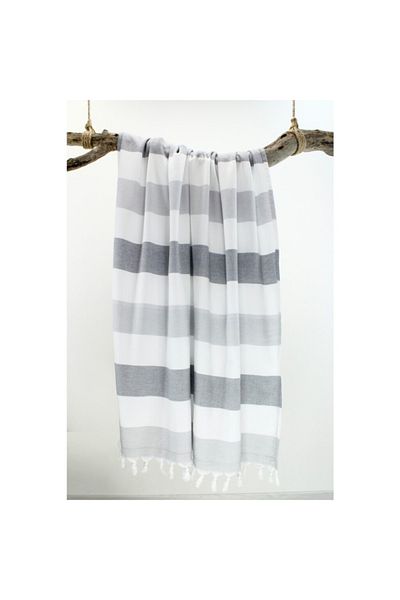 ZnDStore Gray and White Peshtamal Towel
