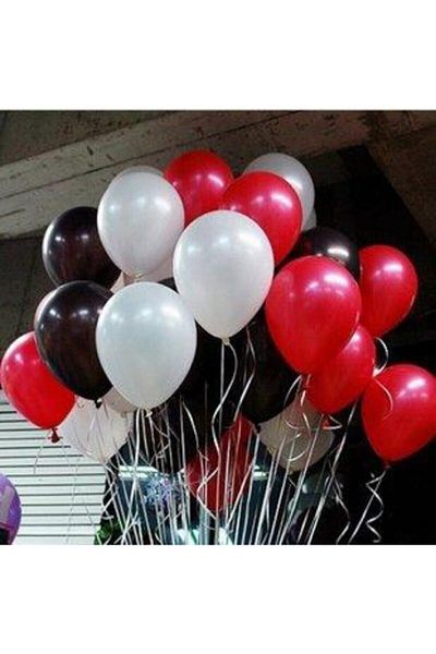 Parti dolabı 30 قطعة معدنية أحمر أسود أبيض مختلط هيليوم متوافق