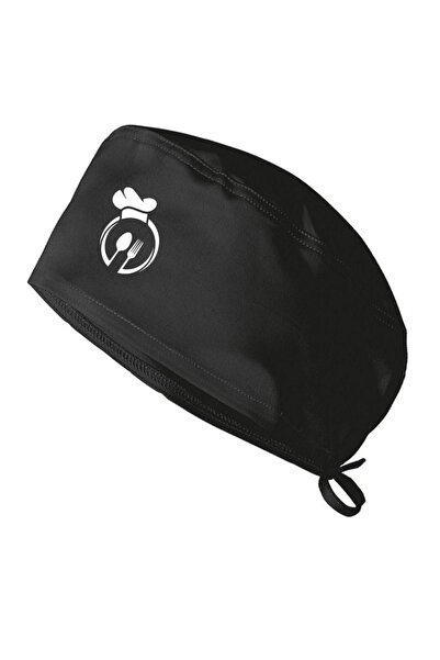 YNK Store Oval Çatal Bıçak Chef Bonesi Şef Bandanası Aşçı Bonesi