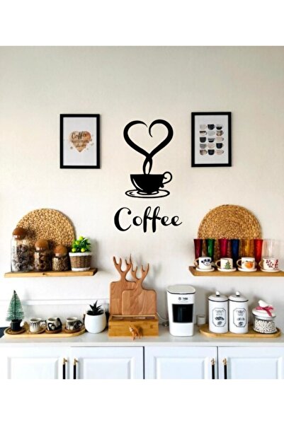 MIGNATIS Kalp Fincan Ve Coffee Yazısı Duvar Sticker, Ev Dekorasyonu,oturma Od...