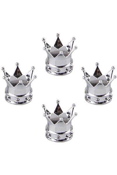 Point Sibop Kapağı Seti Abs Krom 4 Adet Gümüş Renk Taç Model