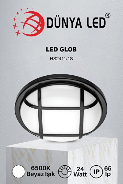 DÜNYA LED Hs.2411/1-s 24w Siyah Kasa Led Glob Kafes Armatür 6500k Beyaz Işık ...
