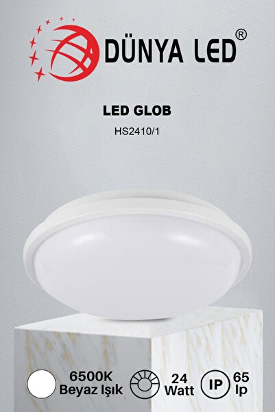 DÜNYA LED Hs.2410/1-b 24w Beyaz Led Glob Armatür 6500k Beyaz Işık Su Geçirmez...