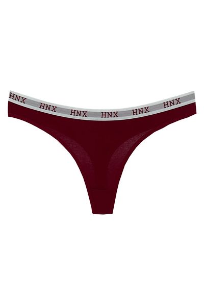 HNX Chiloți de damă burgundy bumbac jacquard cauciuc