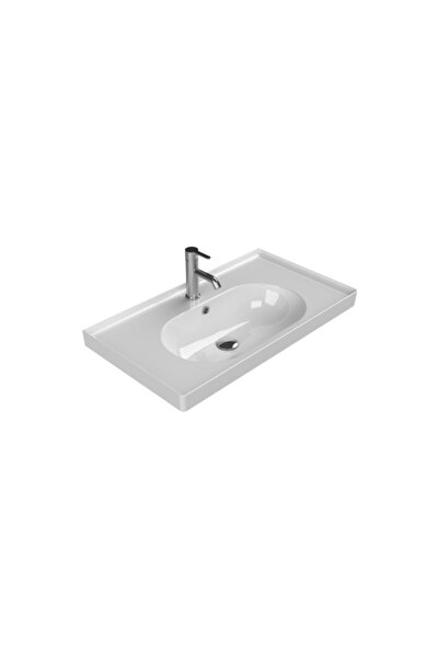 TURKUAZSERAMİK Turkuaz Cerastyle (arya) Mobilya Uyumlu Etajerli Lavabo 80x45