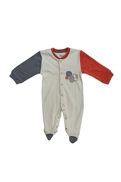 Aziz Bebe Baby Snap Fastener Long Sleeve Booties Jumpsuit 0-6 Months