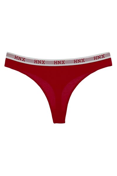 HNX Red Cotton Jacquard Rubber Thong Women's Panties