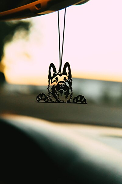 Oyunzu Ornament pentru mașină Metal K9 Wolf Ornament pentru oglindă retrovizoare