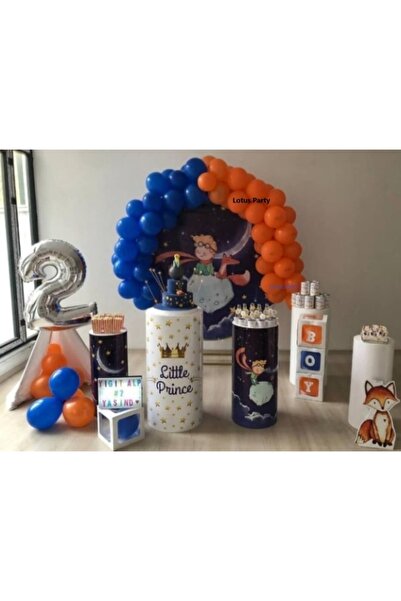 LOTUS PARTY 50 Pieces - Metallic Navy Blue and Orange Balloon Chain Set