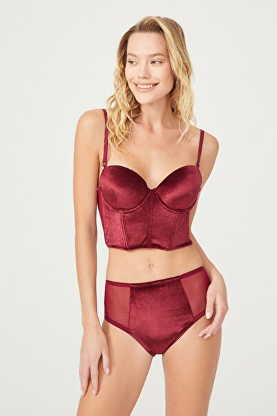 Genel Markalar Cansoy Liva Kadife Korse Bordo