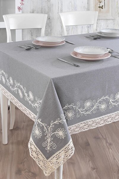 ÖDEL HOME Lacy Yarn Embroidered Table Cloth