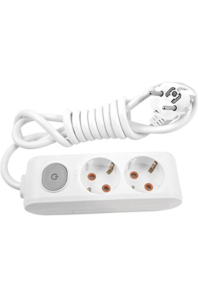 VİKO Multi-let 2'li Anahtarlı Topraklı Çocuk K. Grup Priz-3 Metre