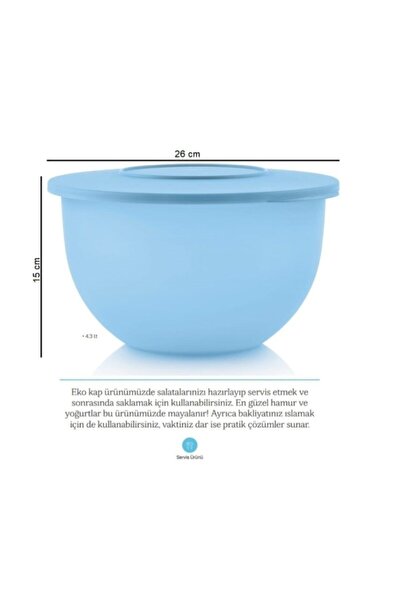 Tupperware Eco Container 4.3 Liter Storage Serving Container Hsgl Blue