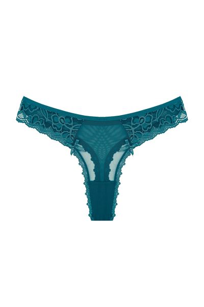 HNX 2-Piece String Women's Thong Panties with Tulle Lace Detail on the Front  and Back - Trendyol