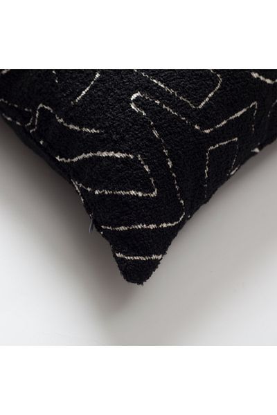 Fineroom Living "Amorphous" - Perna cu model abstract 50x50 negru (Include perna interioara)