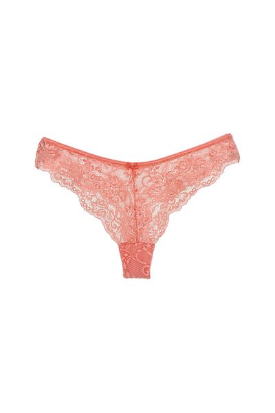 HNX Γυναικεία εσώρουχα Salmon Lace Brazil String