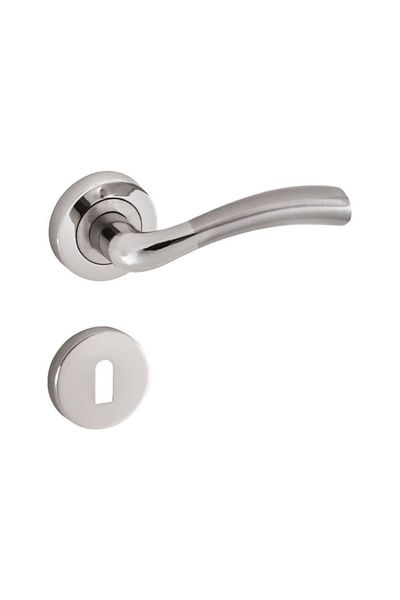 ARON Sofuoglu Macro Round Stainless Badge (Oda) Door Handle Nickel Satin Aluminum / Steel